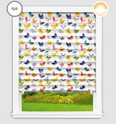 Original Paper Light Filtering Printed Shades - Butterflies - 4 Pack - 36" W x 72" L