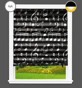 Original Paper Blackout Printed Shades - Music Notes - 4 Pack - 36" W x 72" L