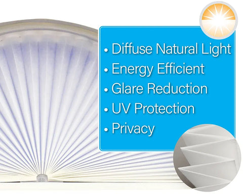 Original Arch Fabric Pleated Light Filtering Shade - White - 72" W x 36" L