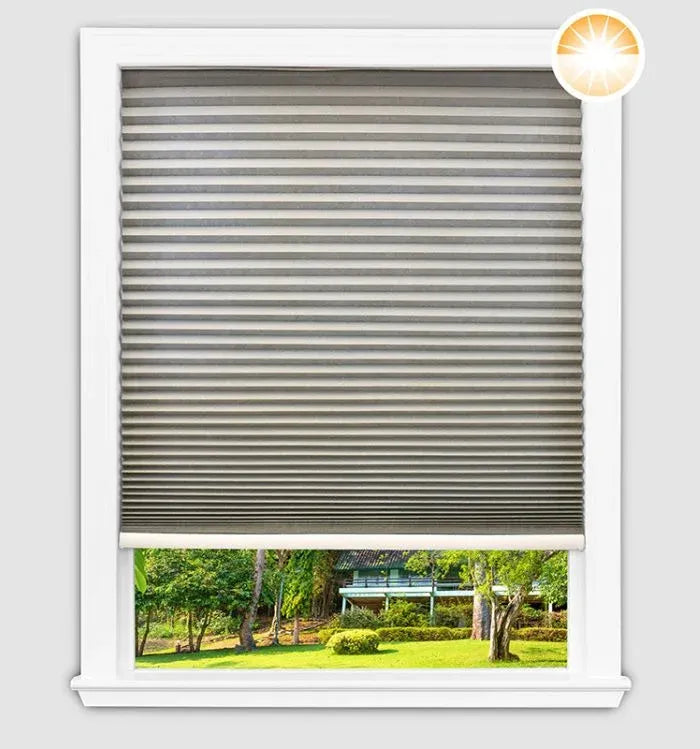 Easy Lift Fabric Cellular Light Filtering Shade - Gray