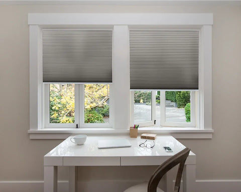 Easy Lift Fabric Cellular Light Filtering Shade - Gray