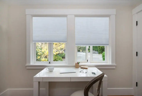 Easy Lift Fabric Cellular Light Filtering Shade - White