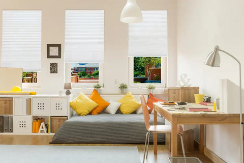 Easy Lift Fabric Pleated Light Filtering Shade - White