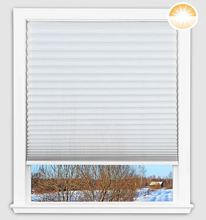Easy Lift Fabric Pleated Light Filtering Shade - White