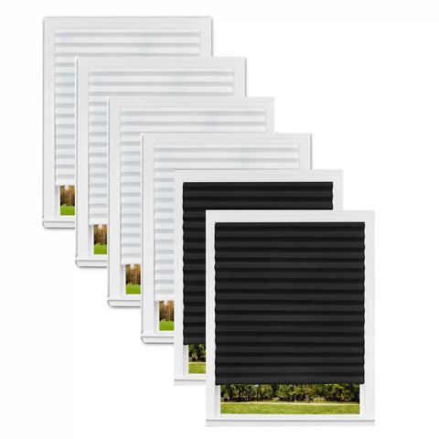 Original Paper Light Filtering White & Blackout Black Bundle 6 pack – 36" W x 72" L